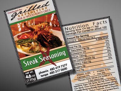 Grilled X label design